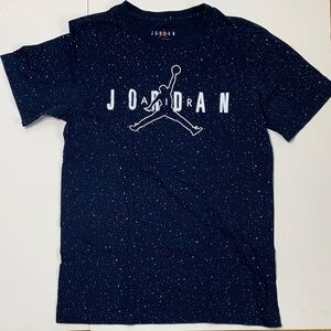Jordan Kids t-shirt with Jumpman logo and a speckled, space-like pattern
